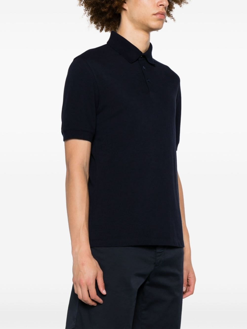 piquÃ©-weave cotton polo shirt - 3
