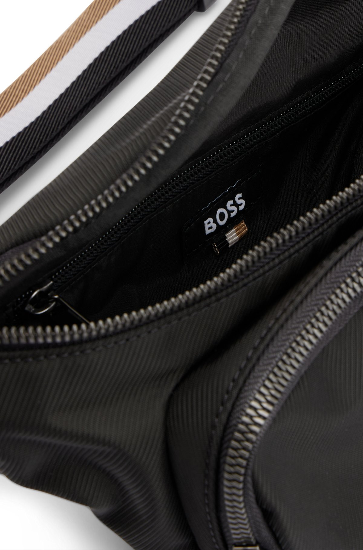 STRUCTURED BELT BAG WITH CONTRAST LOGO - 4