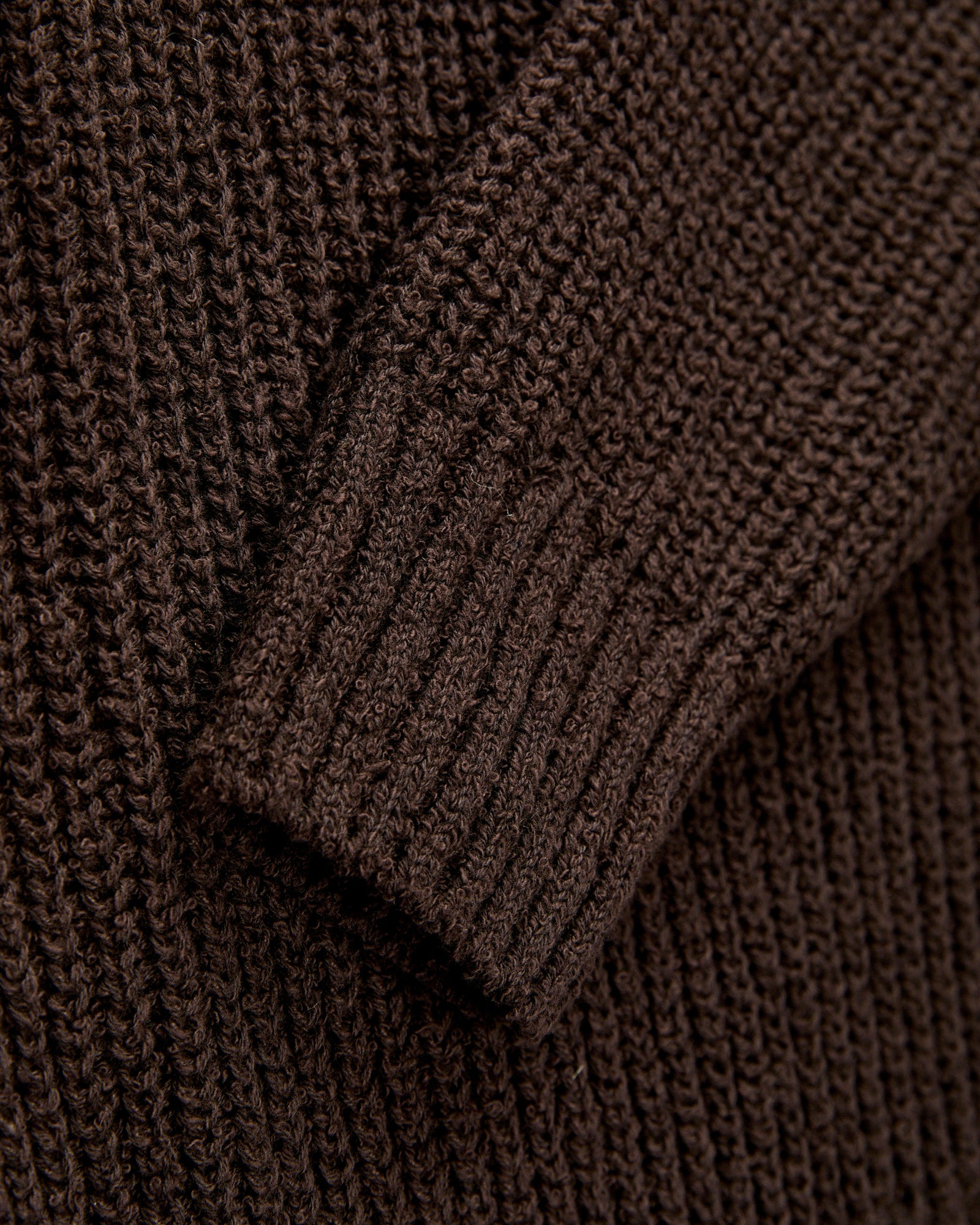 Cotton Crewneck Sweater in Bark Boucle - 4