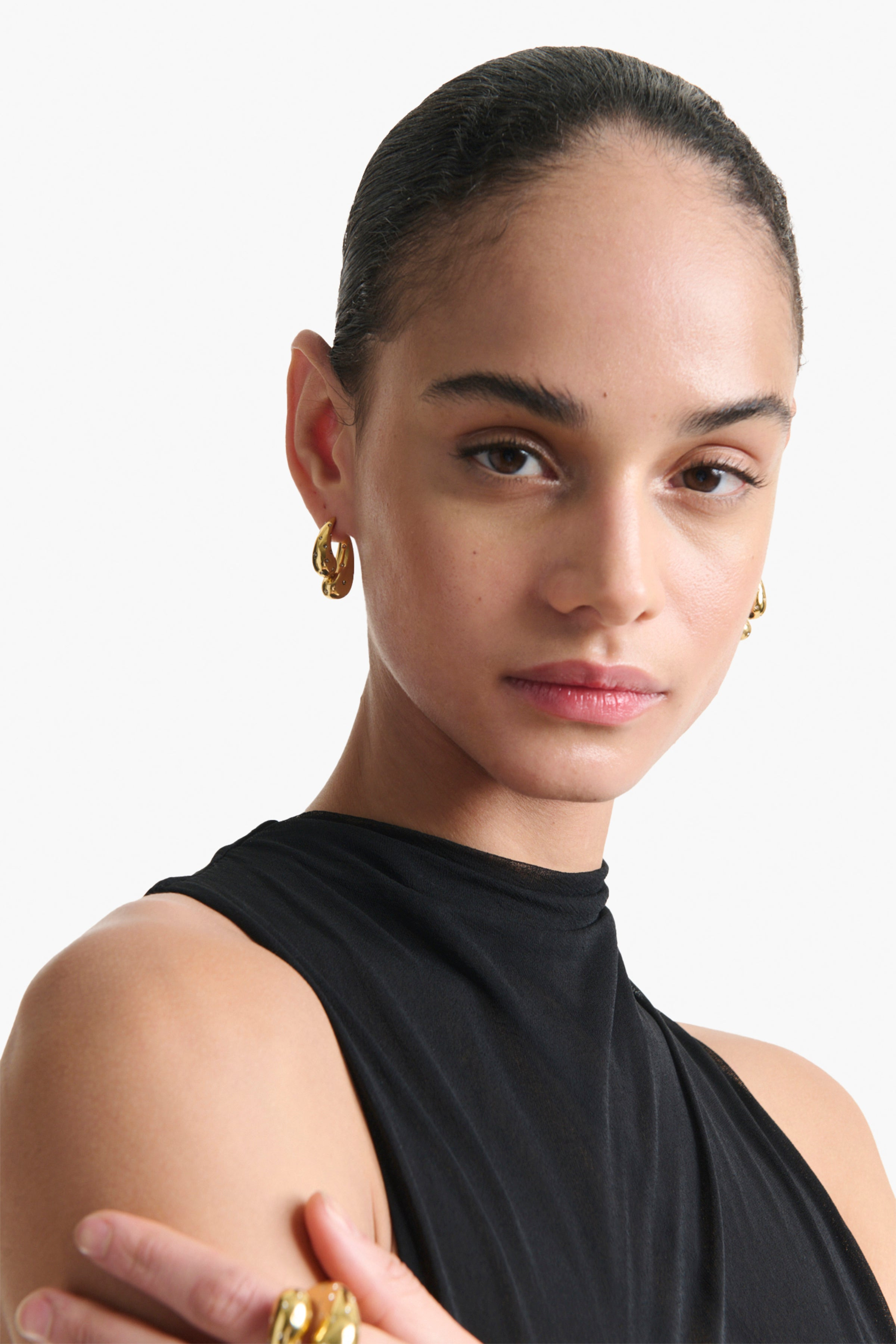FRONT BACK DANGLE DROP EARRING - 2