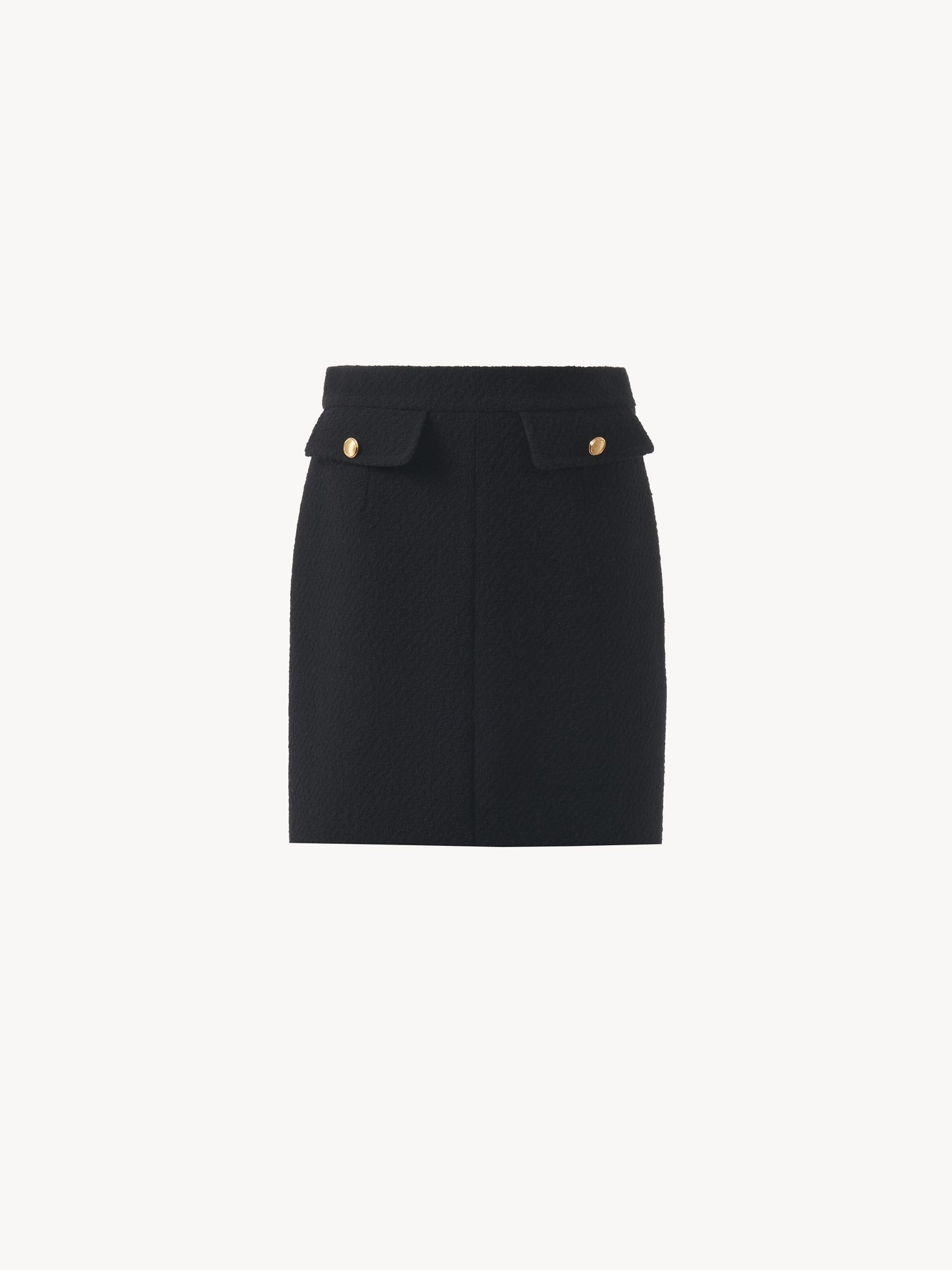 KNEE-LENGTH SKIRT IN WOOL BOUCLETTE - 2