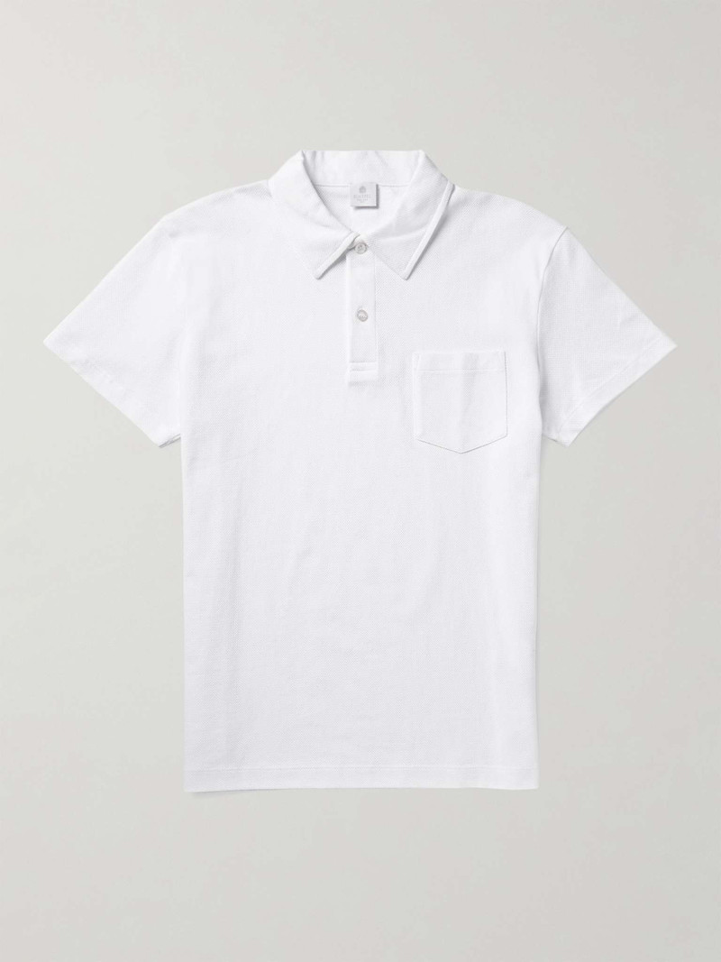Riviera Slim-Fit Cotton-Mesh Polo Shirt - 1