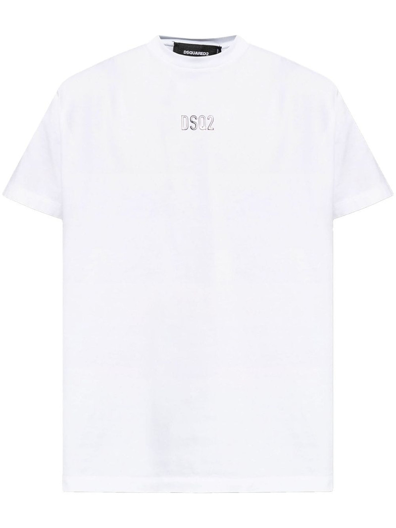 logo-stamp cotton-blend T-shirt 1