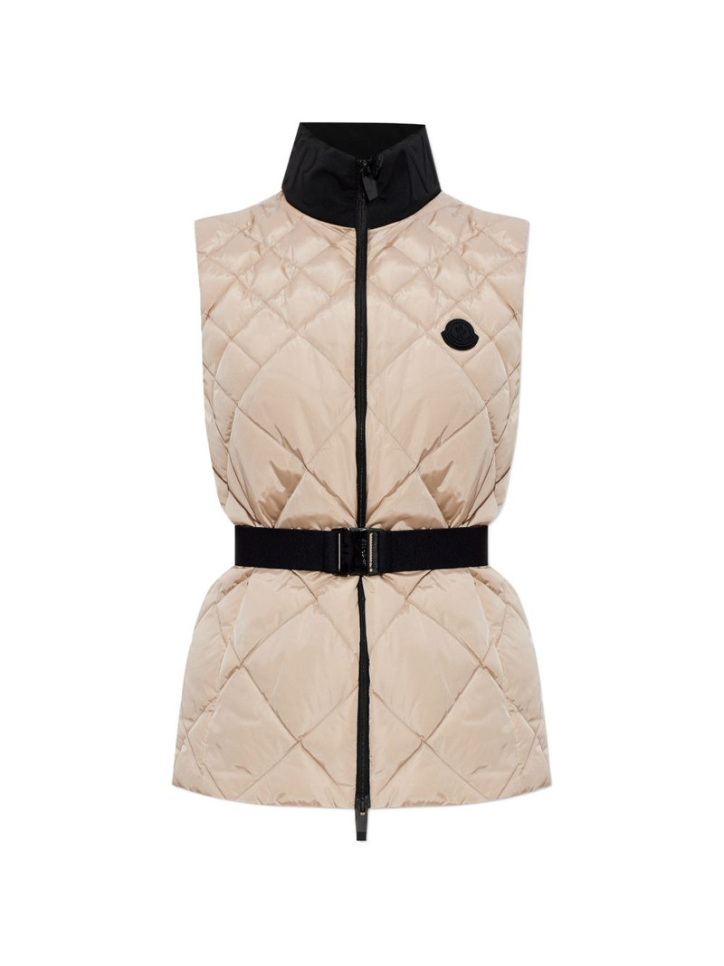 quilted belted gilet 1