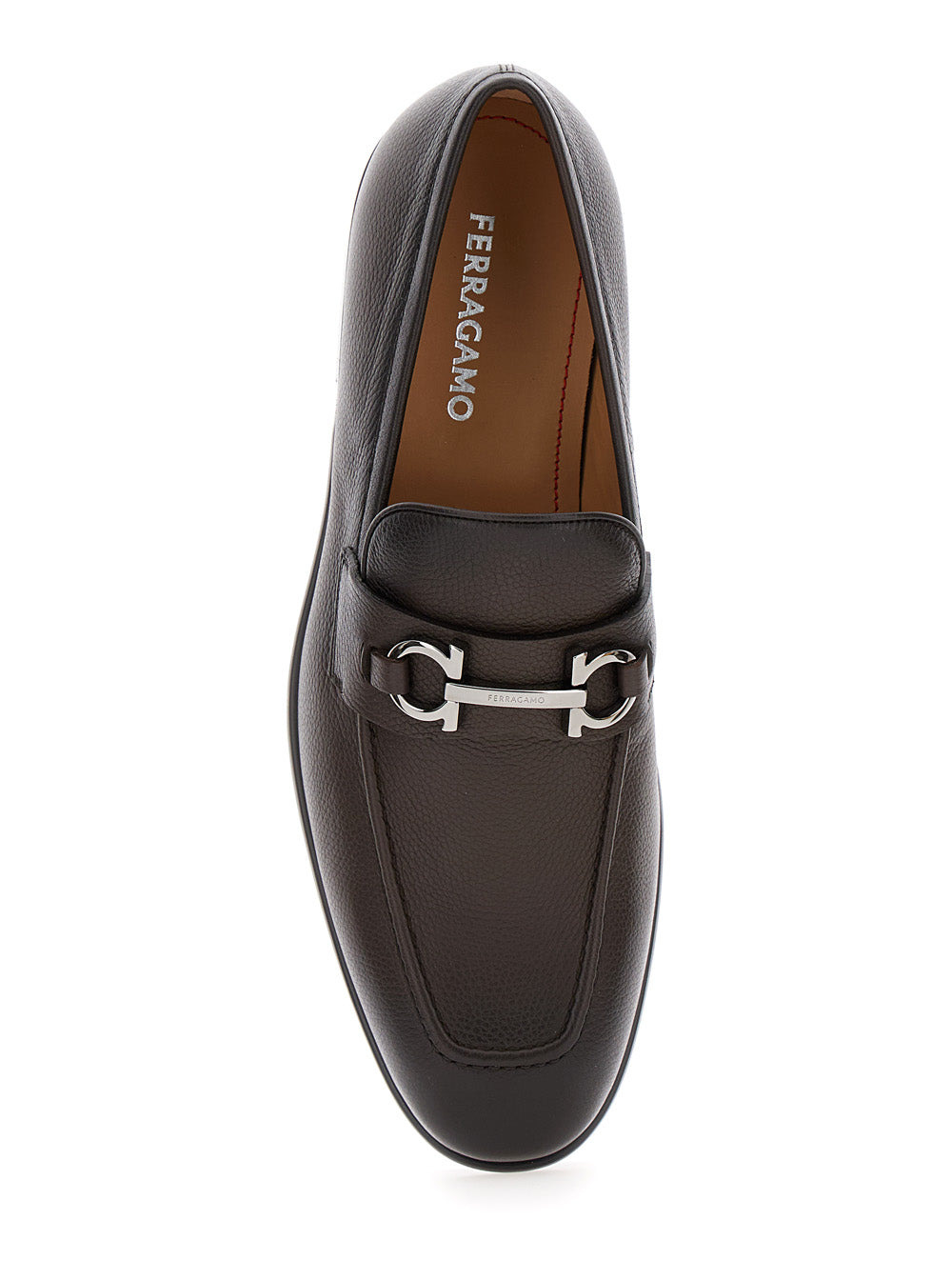 Ferragamo Men 'Foster' Brown Loafers With Gancini Detail In Leather Man - 4