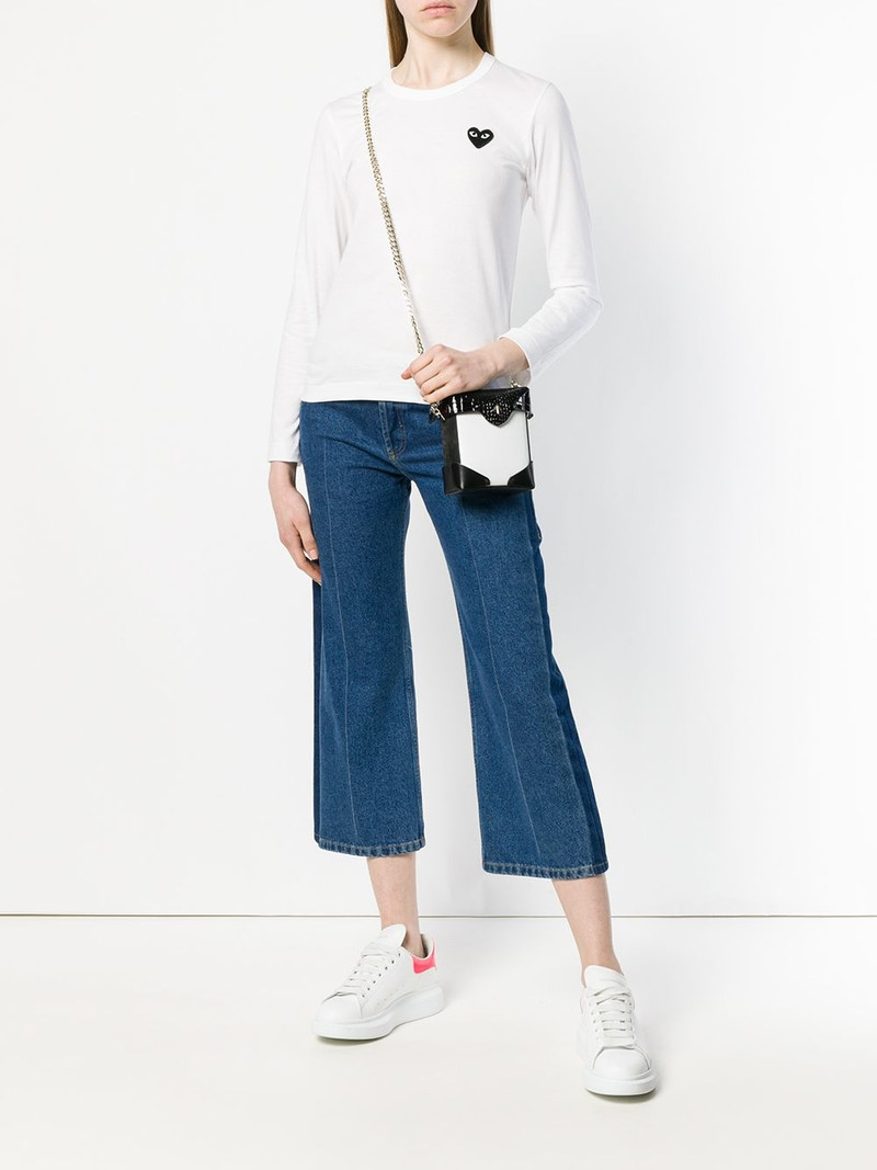 Comme des Garçons PLAY long sleeves embroidered heart T-shirt outlook