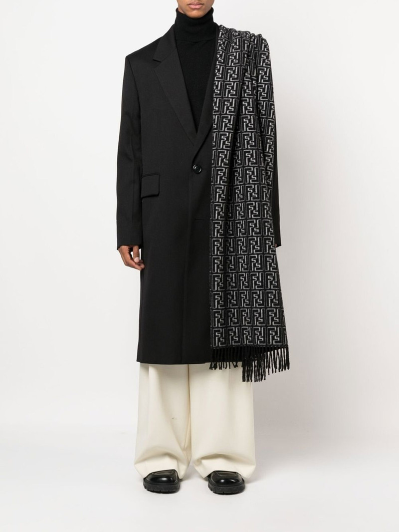 FENDI FF motif fringed scarf outlook