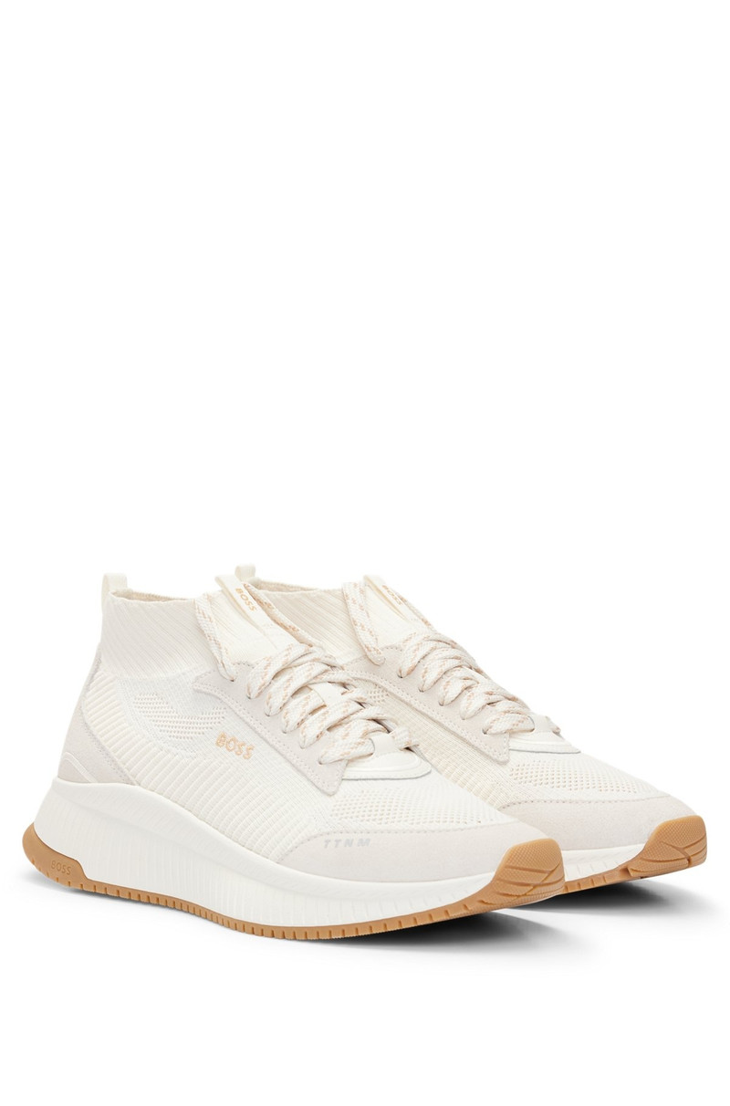 BOSS MID-TOP SOCK TRAINERS WITH FISHBONE SOLE outlook