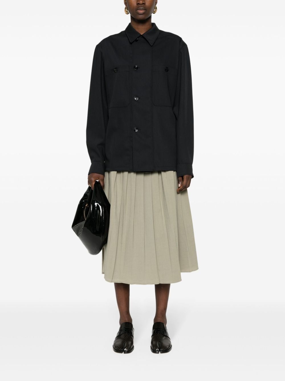 military-inspired virgin-wool overshirt - 2