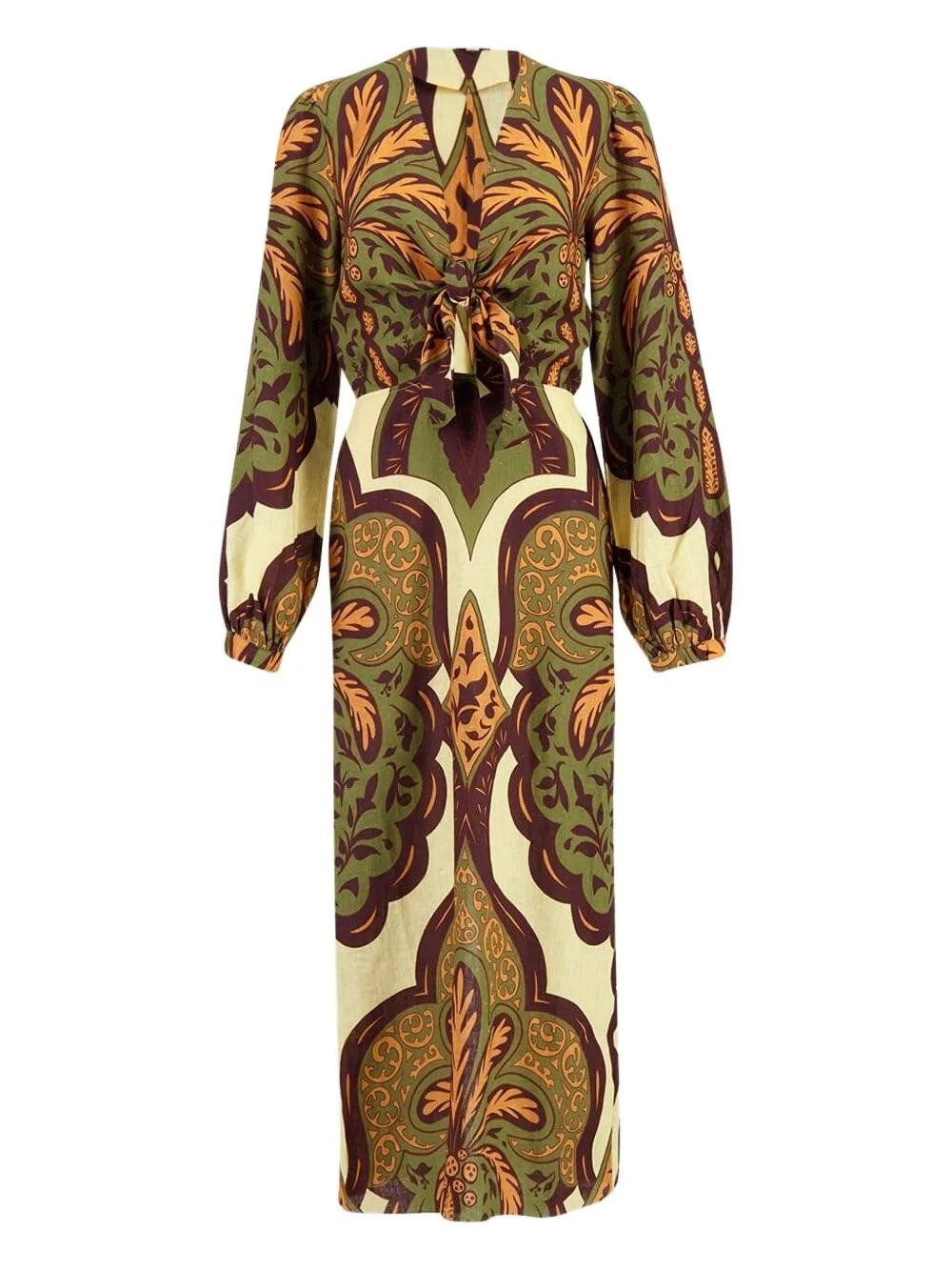 tie-front paisley print dress - 1