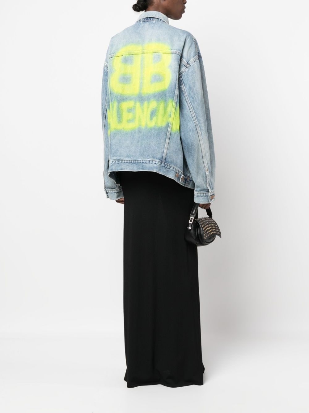 oversized logo-print denim jacket - 2