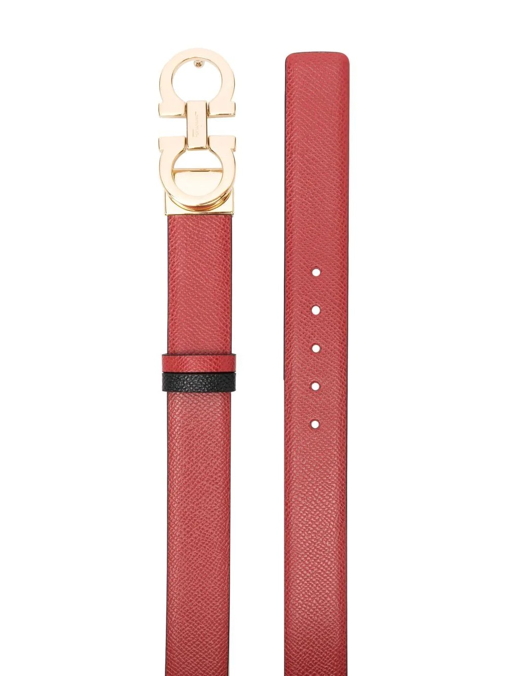 Gancini-buckle calf leather belt - 2