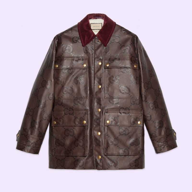 GUCCI Maxi GG coat with detachable gilet outlook