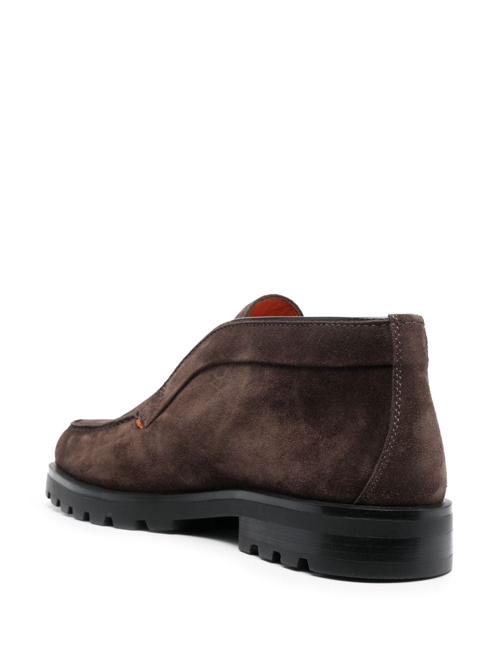 calf-suede almond-toe loafers - 3
