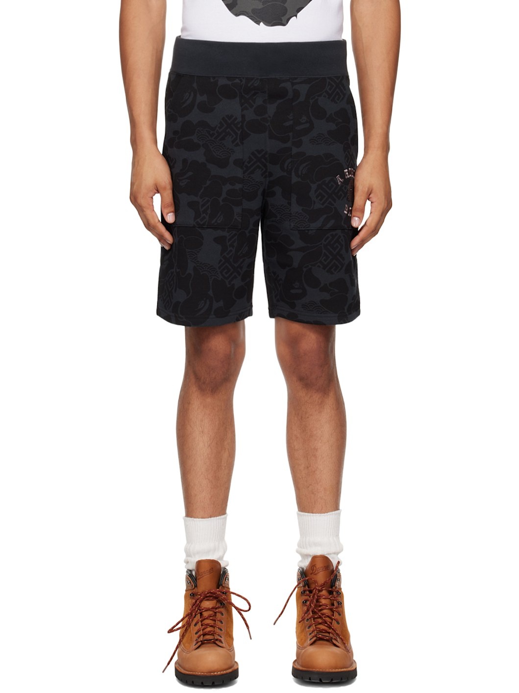 Black Asia Camo Shorts - 1