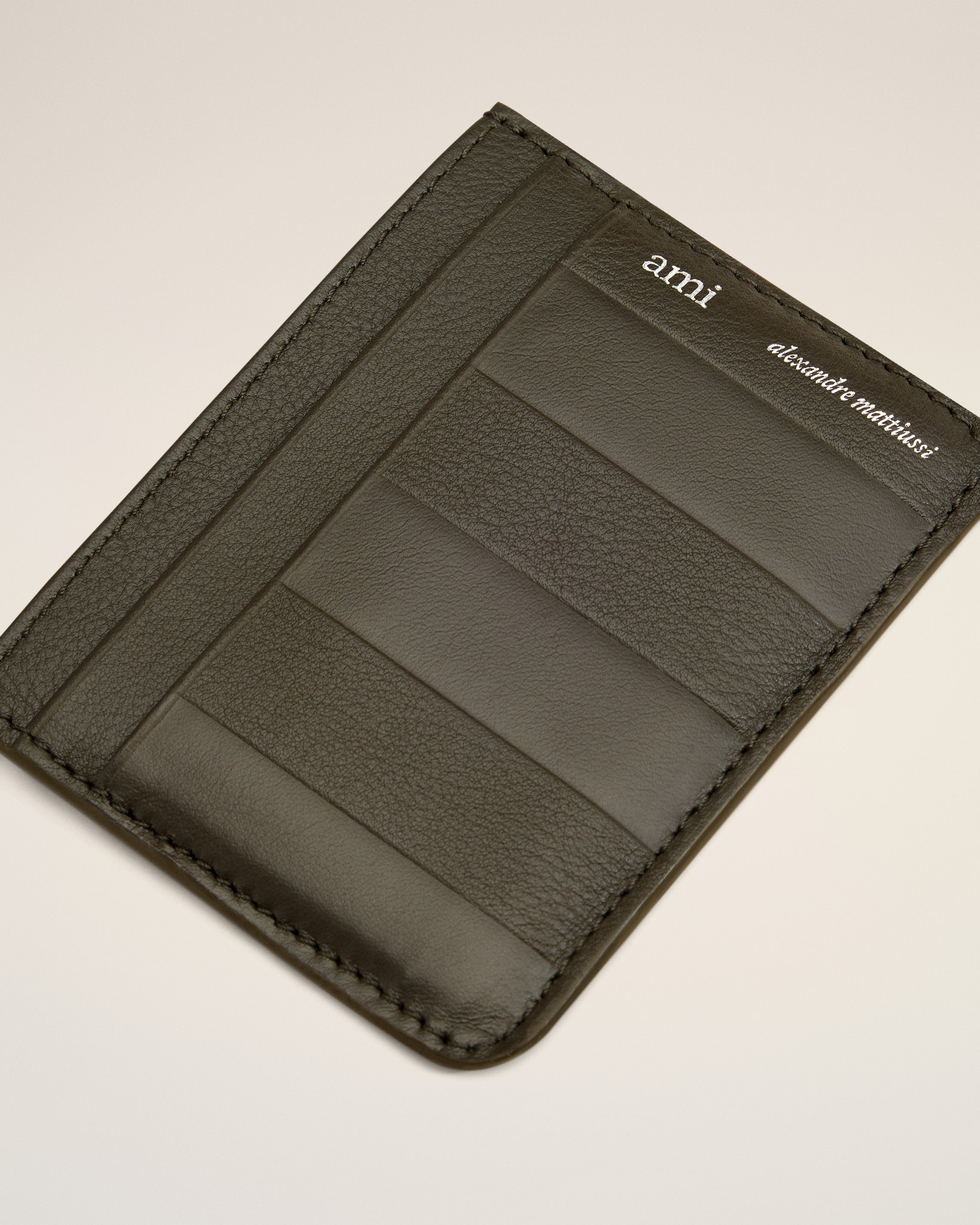 GREEN LEATHER MIDI CARD HOLDER - 3