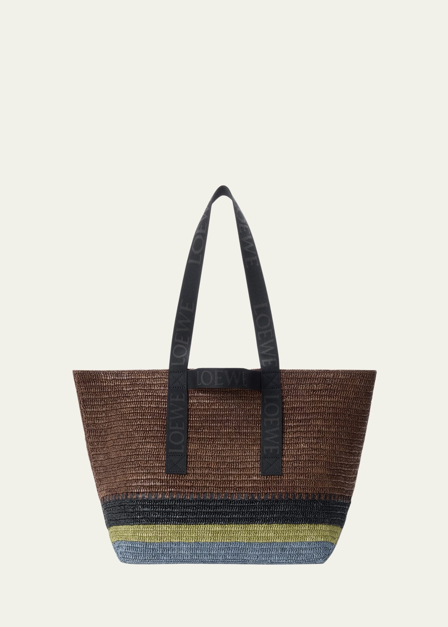 Men's Fold Raffia Shopper Tote Bag - 1