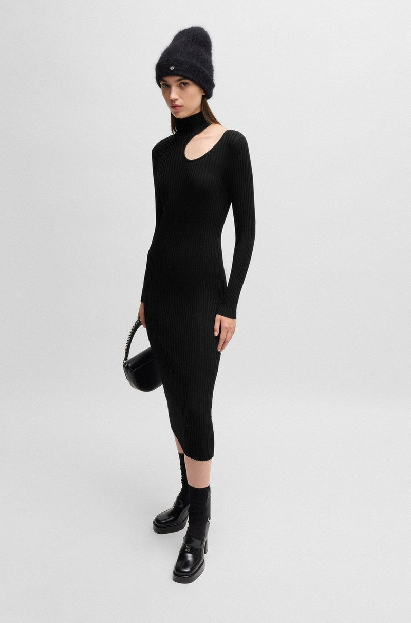 HUGO MOCK-NECK TUBE DRESS WITH CUT-OUT DETAIL outlook