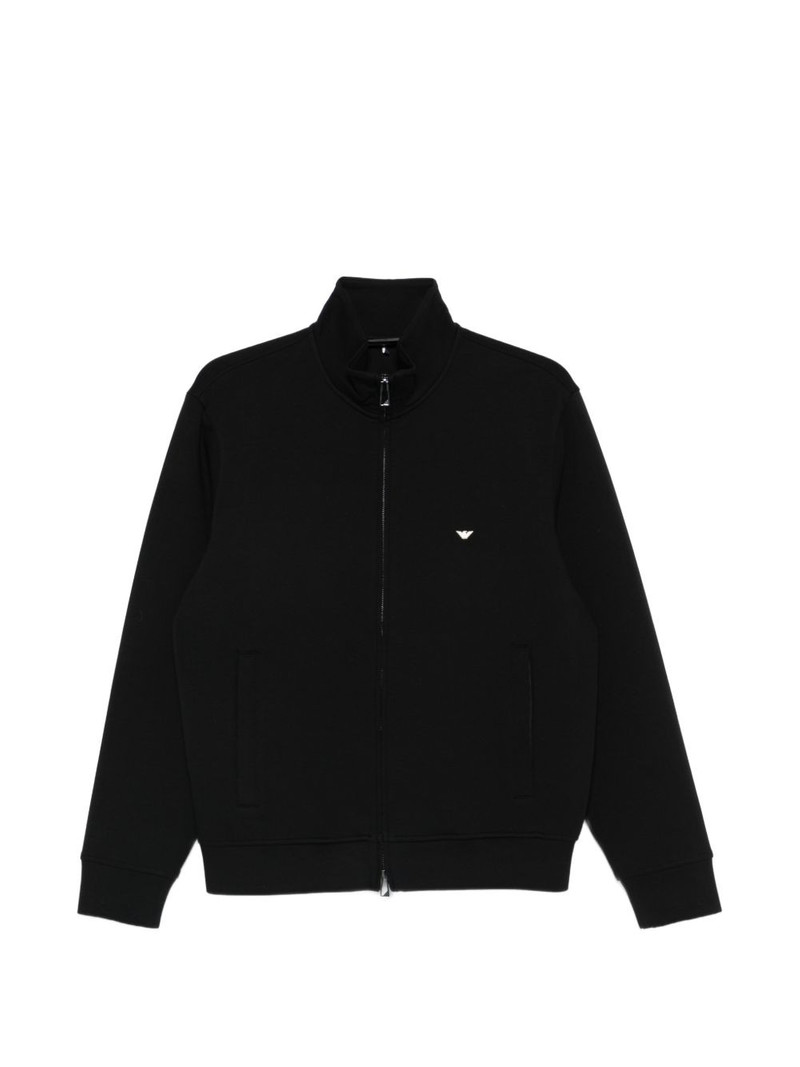 logo-embroidered zipped sweatshirt 1