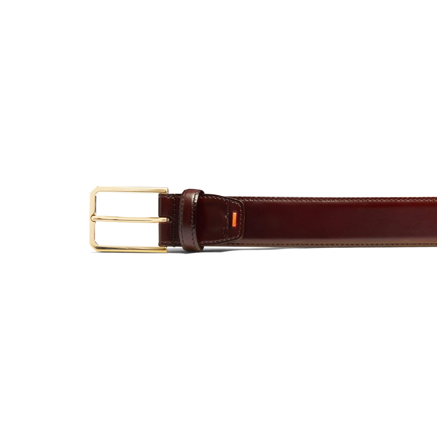 Orange leather adjustable belt - 3