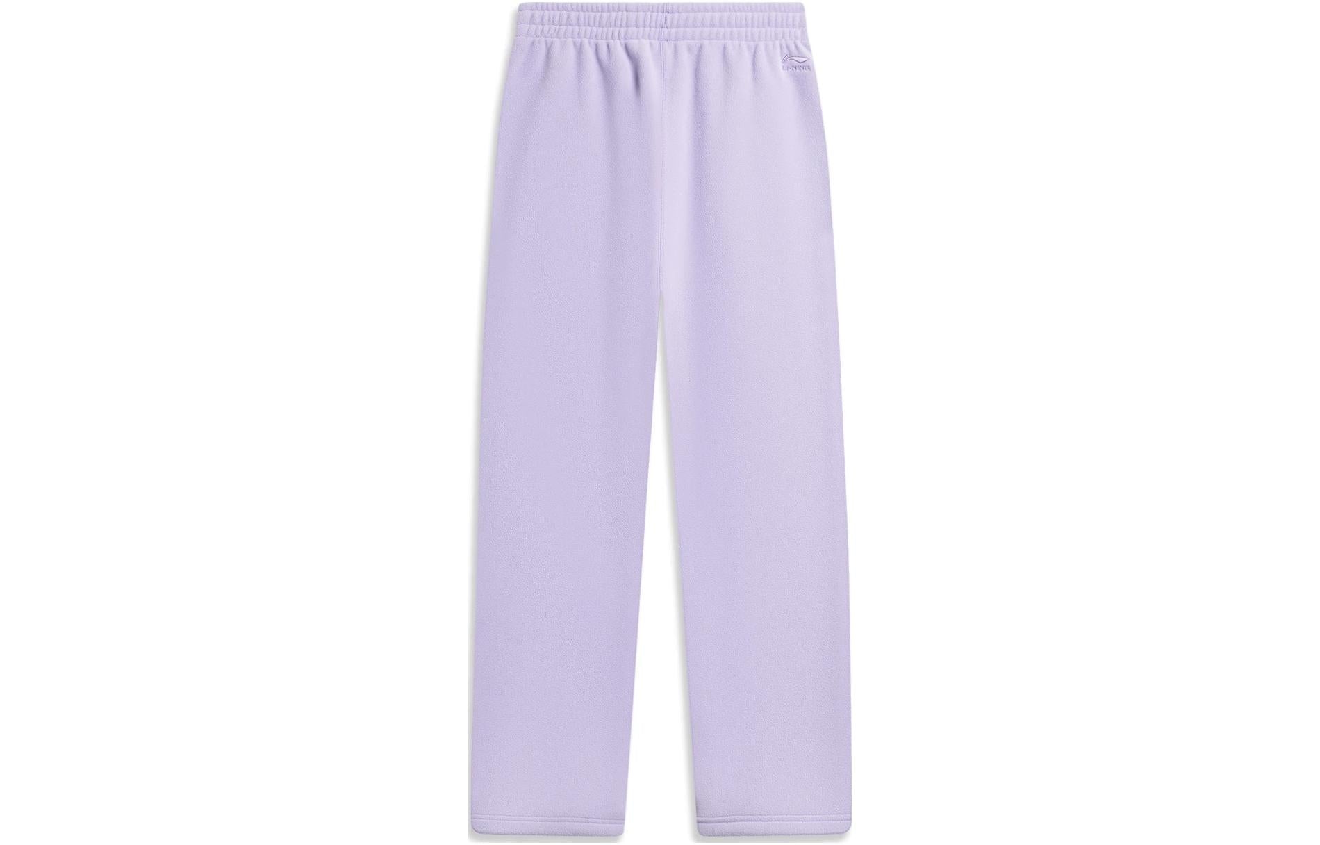 (WMNS) Li-Ning x Disney Monster University Graphic Fleece Sweatpants 'Light Purple' AKLT818-2 - 2