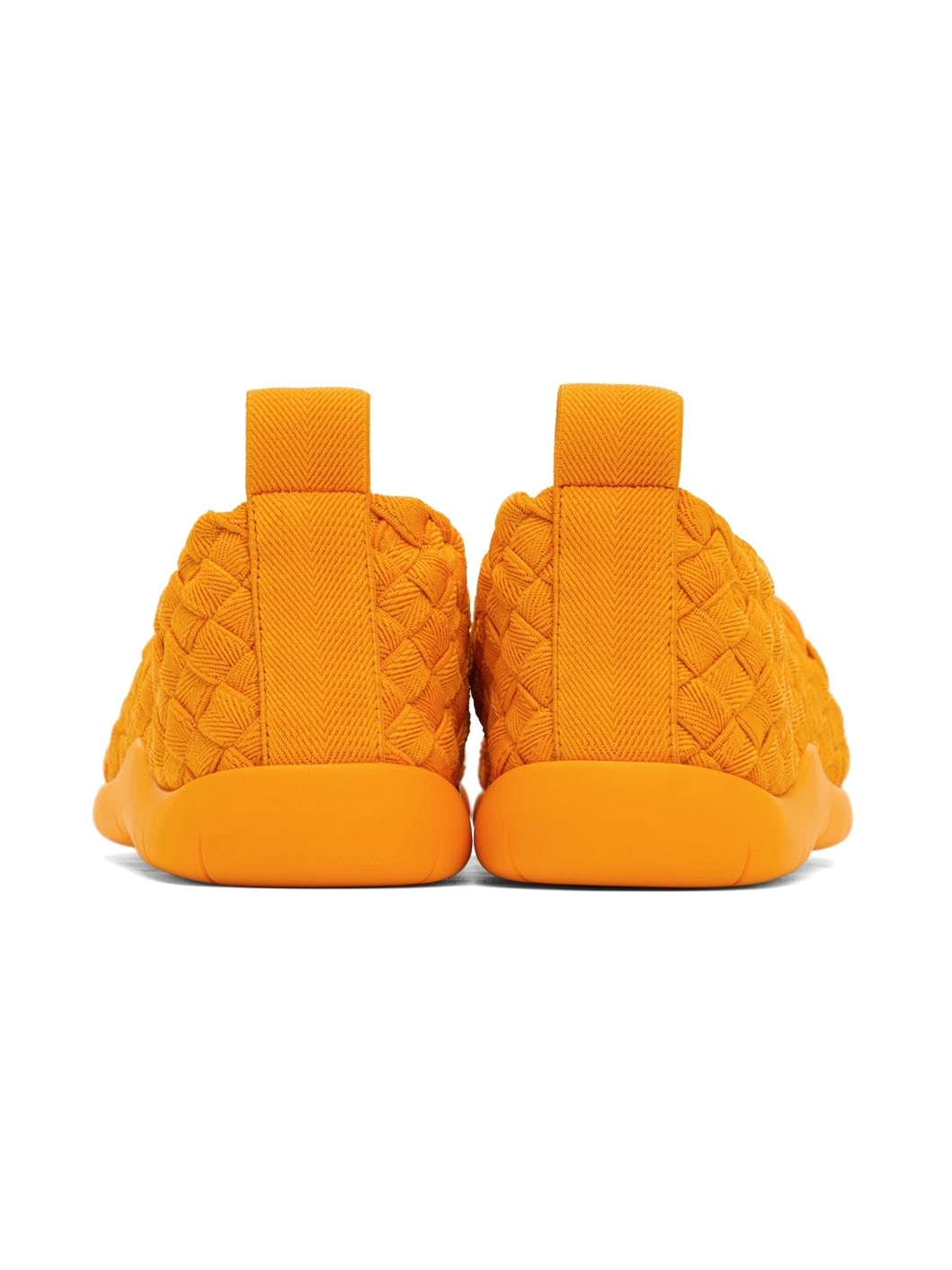 Orange Intrecciato Low Sneakers - 2