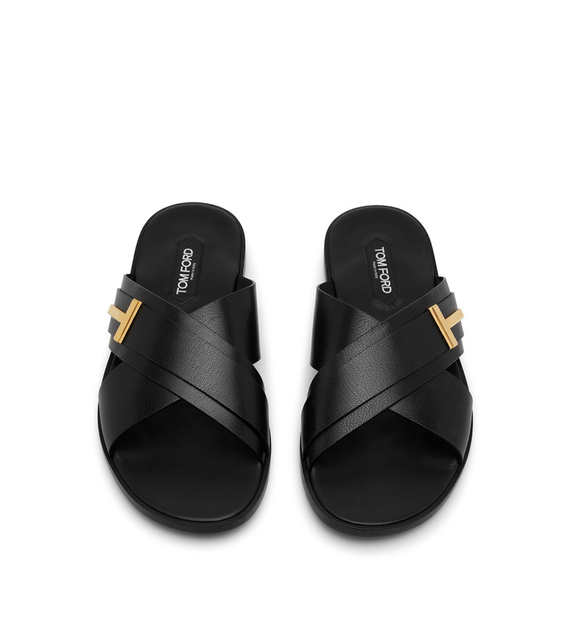 TOM FORD GRAIN LEATHER PRESTON SANDAL outlook