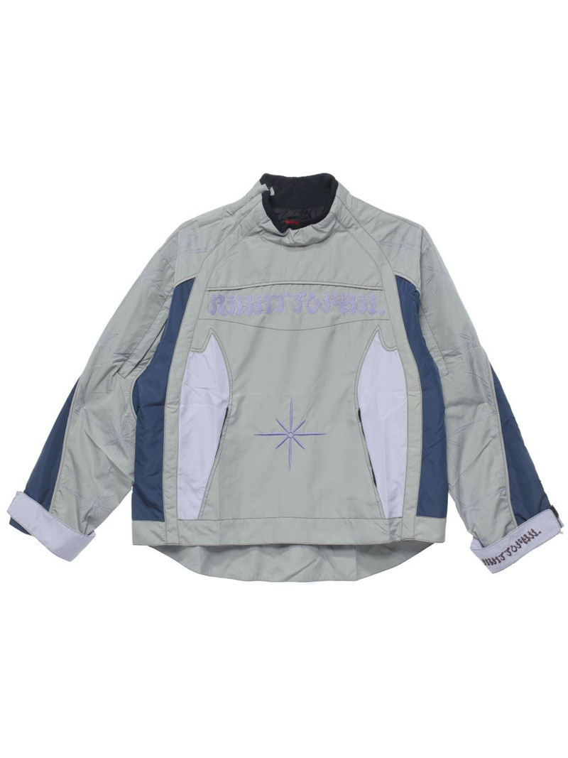 Rider logo-embroidered panelled jacket 1