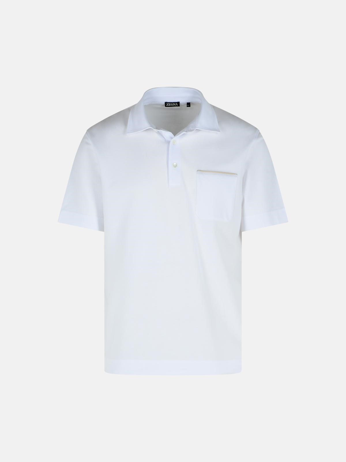 'PURE' WHITE COTTON POLO SHIRT - 1