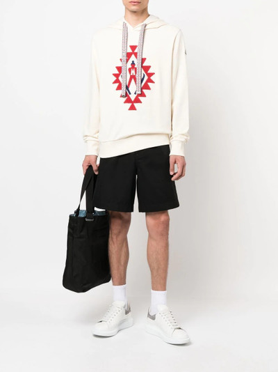 Moncler embroidered cotton hoodie outlook