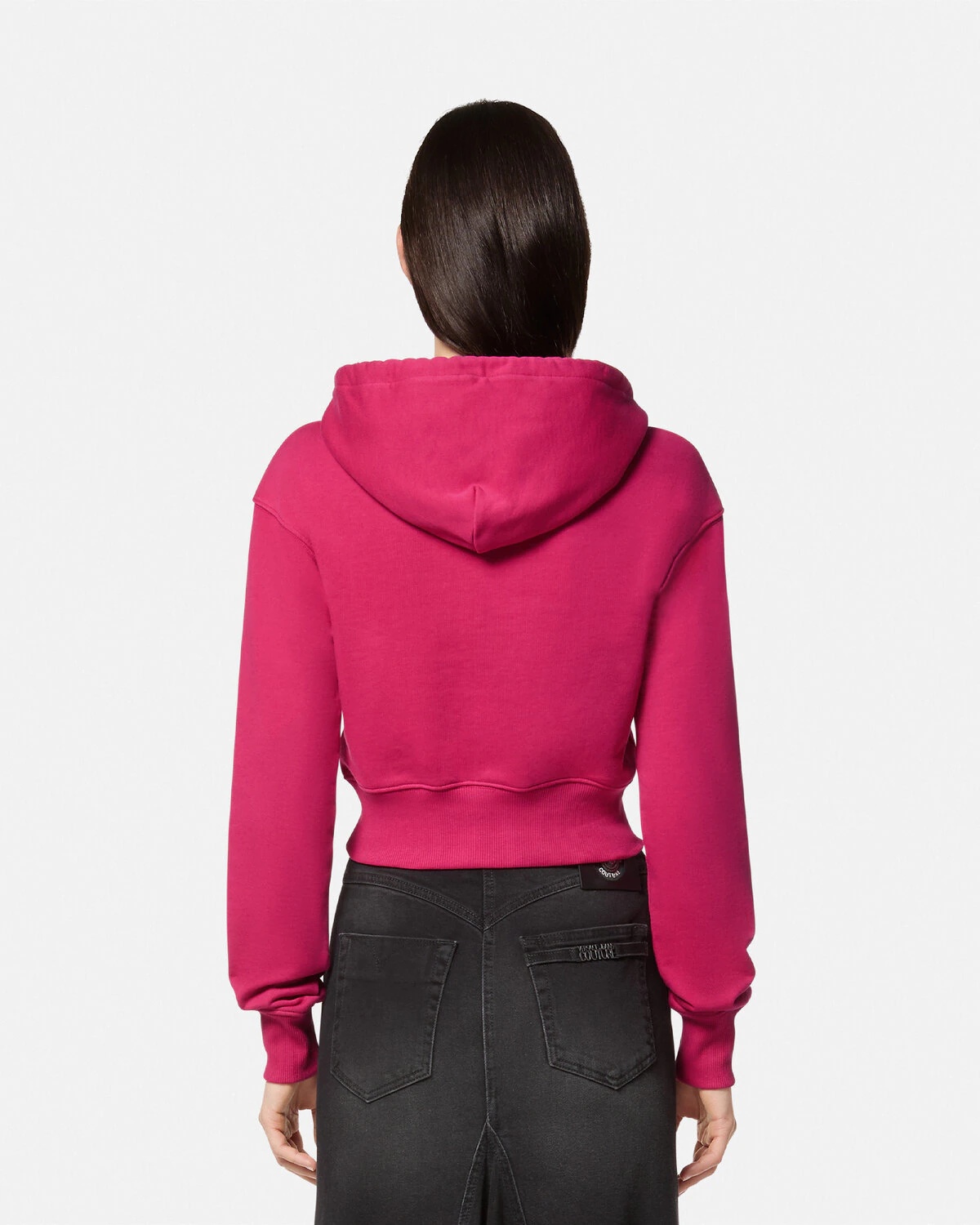 Crystal Gothic Logo Crop Hoodie - 5