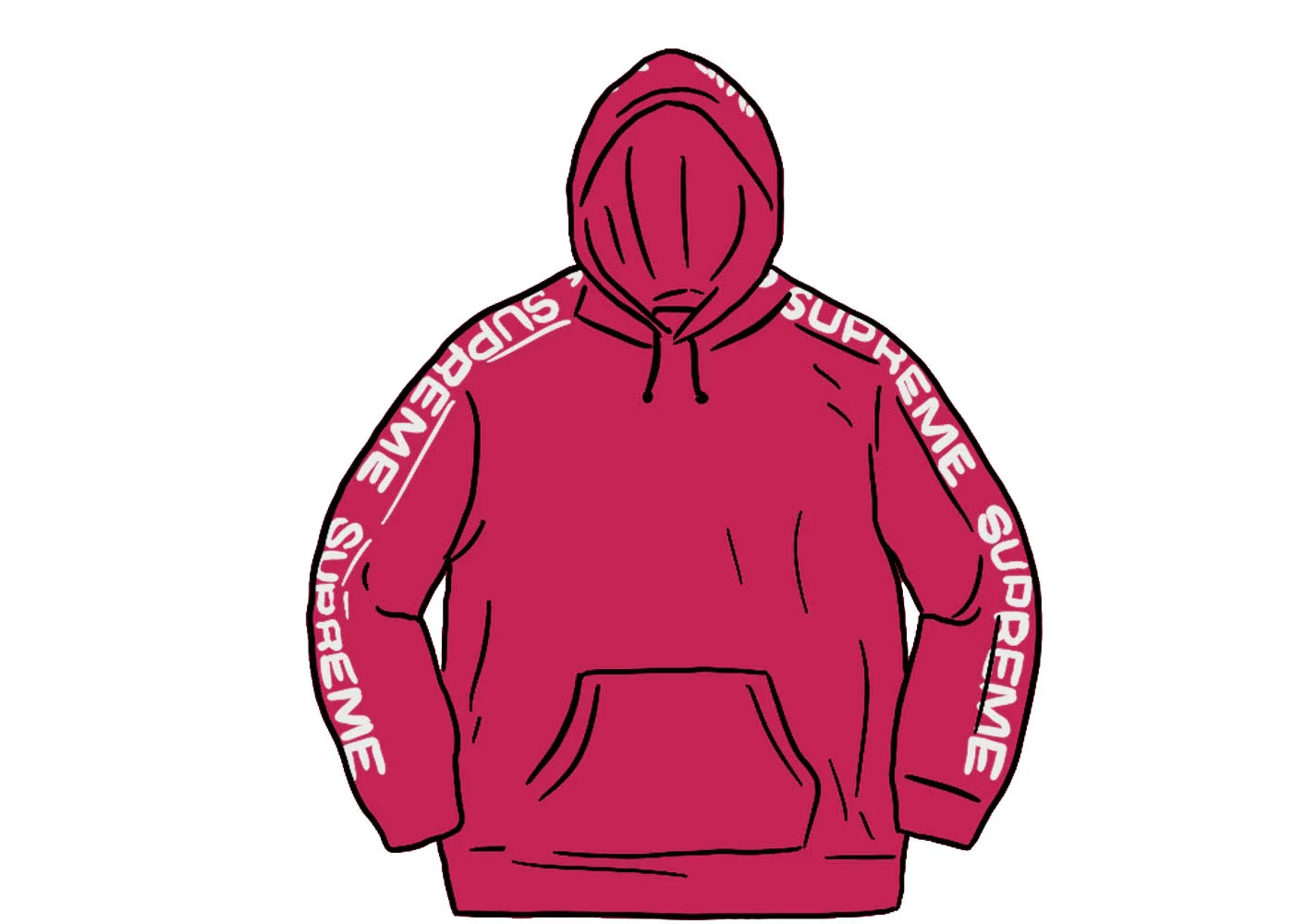 Supreme Metallic Rib Hooded Sweatshirt Fuschia - 1
