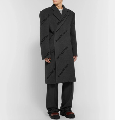 BALENCIAGA Oversized Logo-Print Cashmere Coat outlook