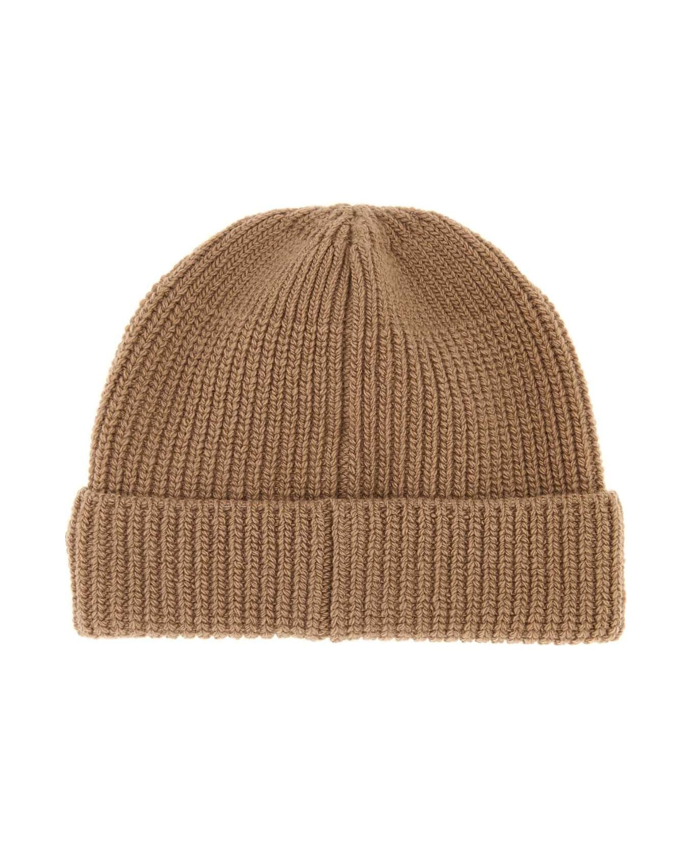 Camel Wool Blend Beanie Hat - 2