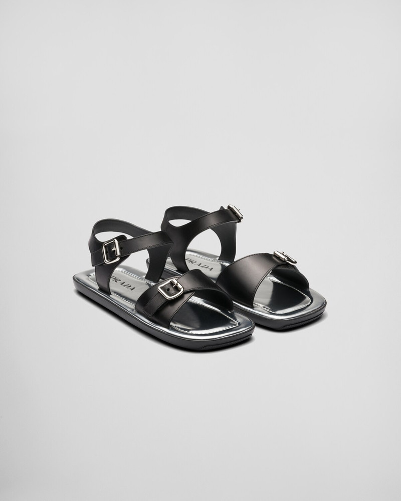 Leather double-strap sandals 2