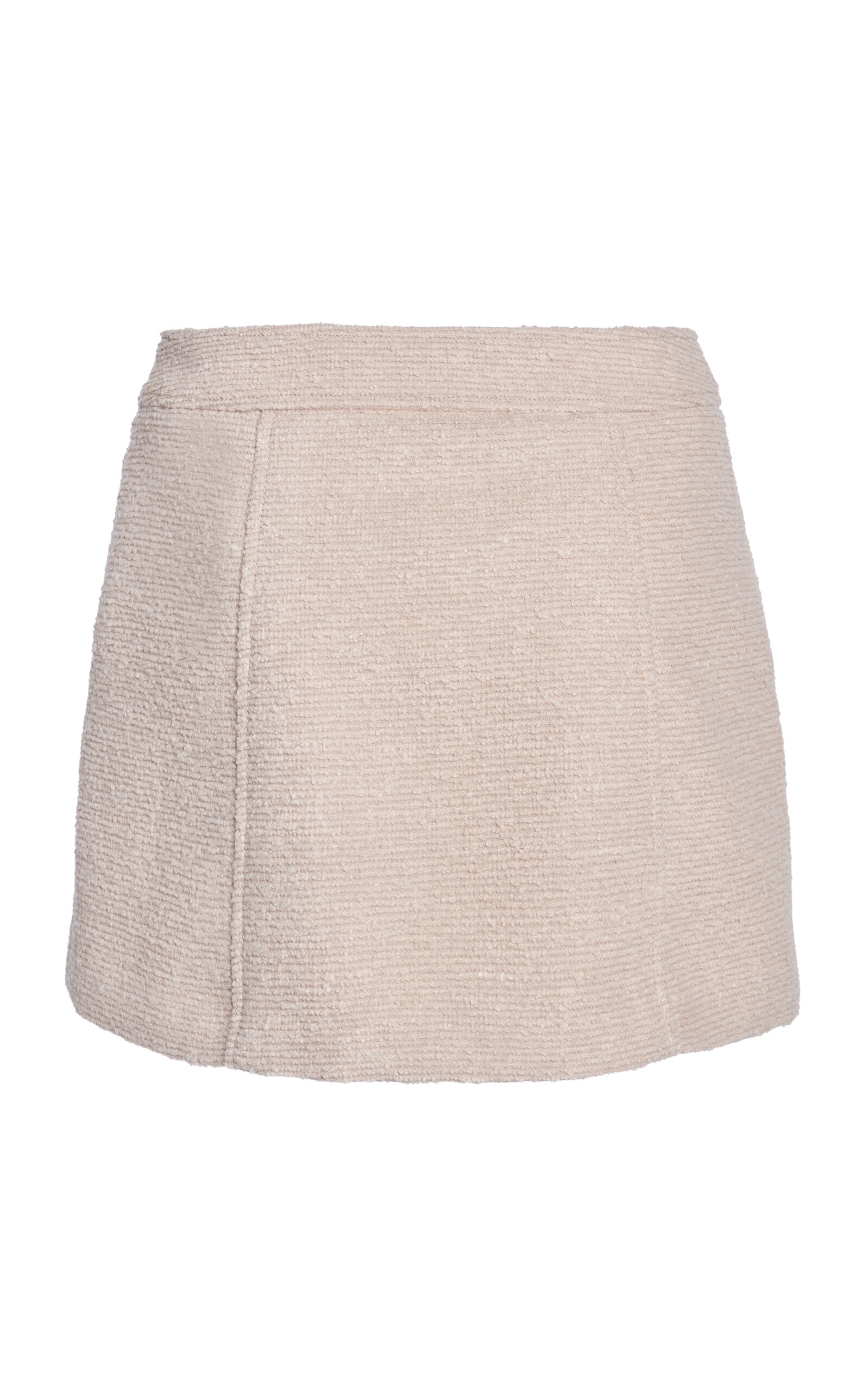 Pleated Wool-Bouclé Mini Skirt nude - 3