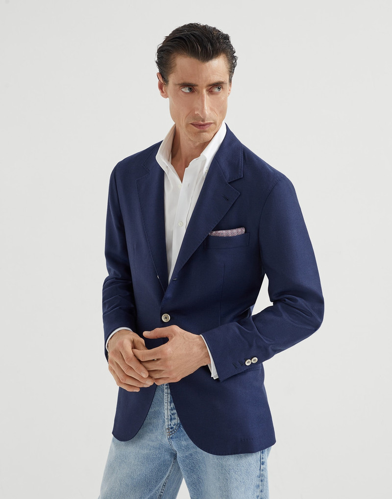 Lightweight cashmere twill deconstructed blazer - 1