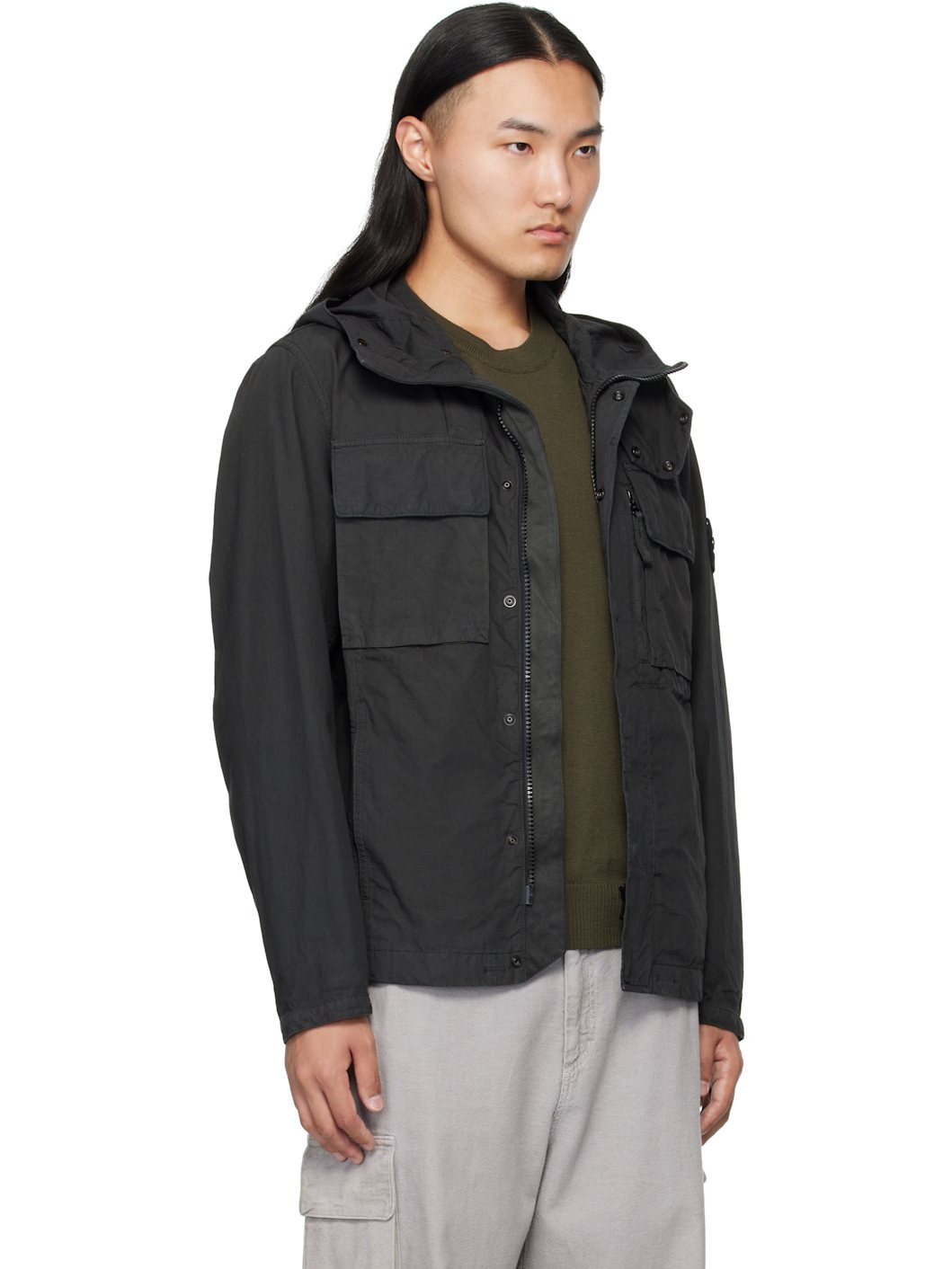 Gray Q100012 Canvas Weave Cotton Jacket - 2