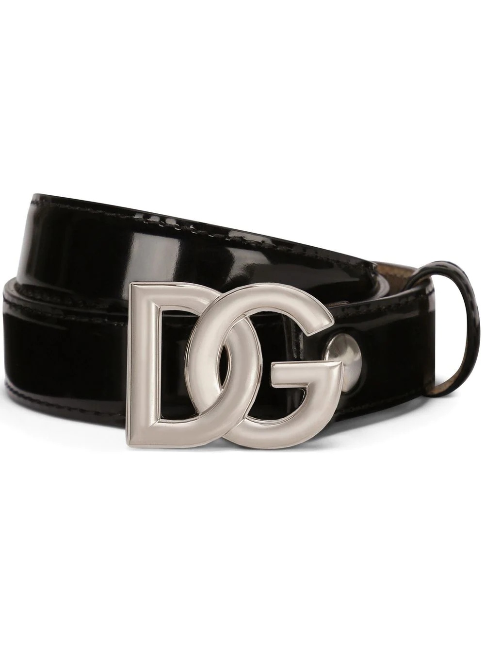 logo buckle leather belt - 1