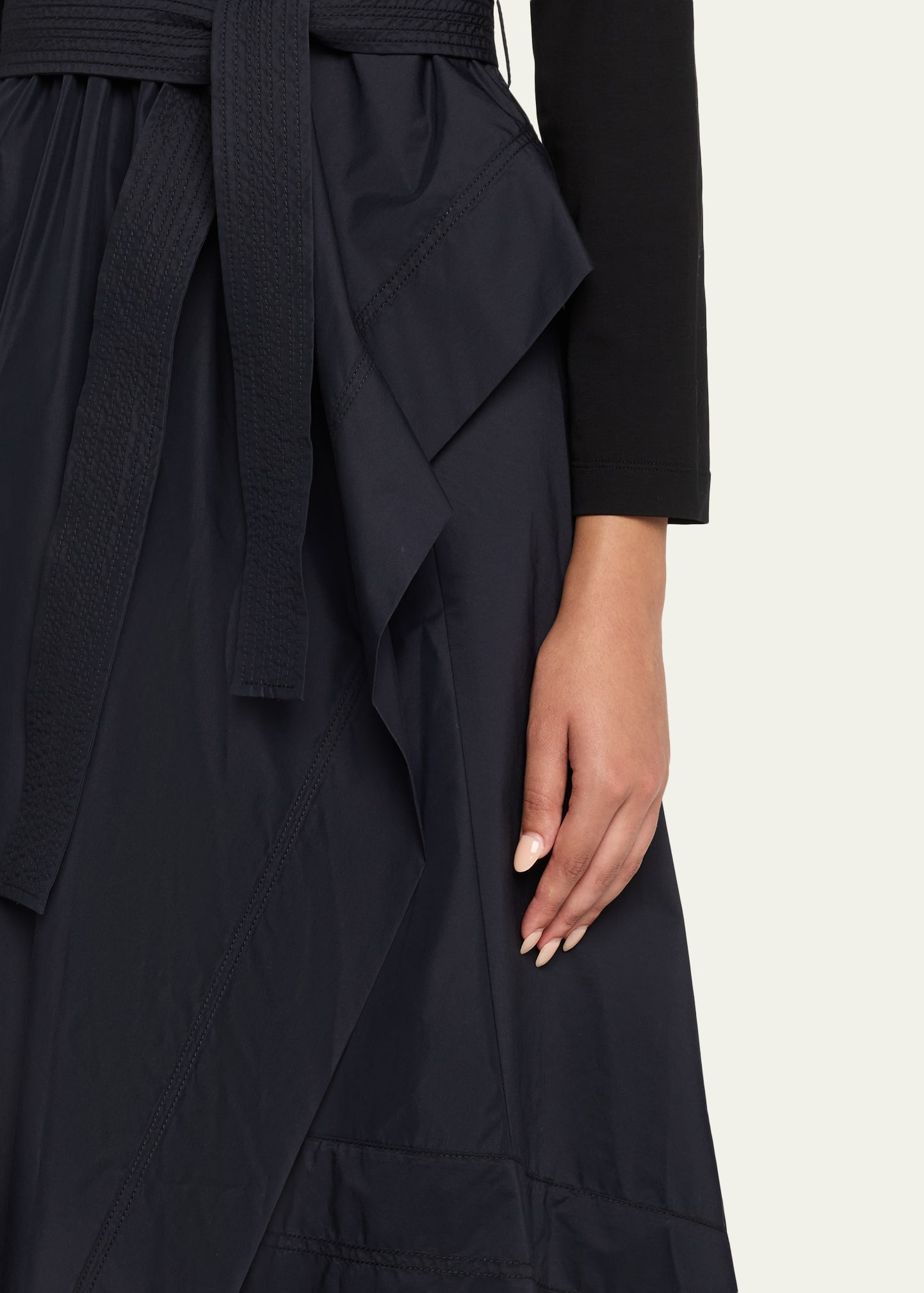 Long-Sleeve Combo T-Shirt Dress - 5