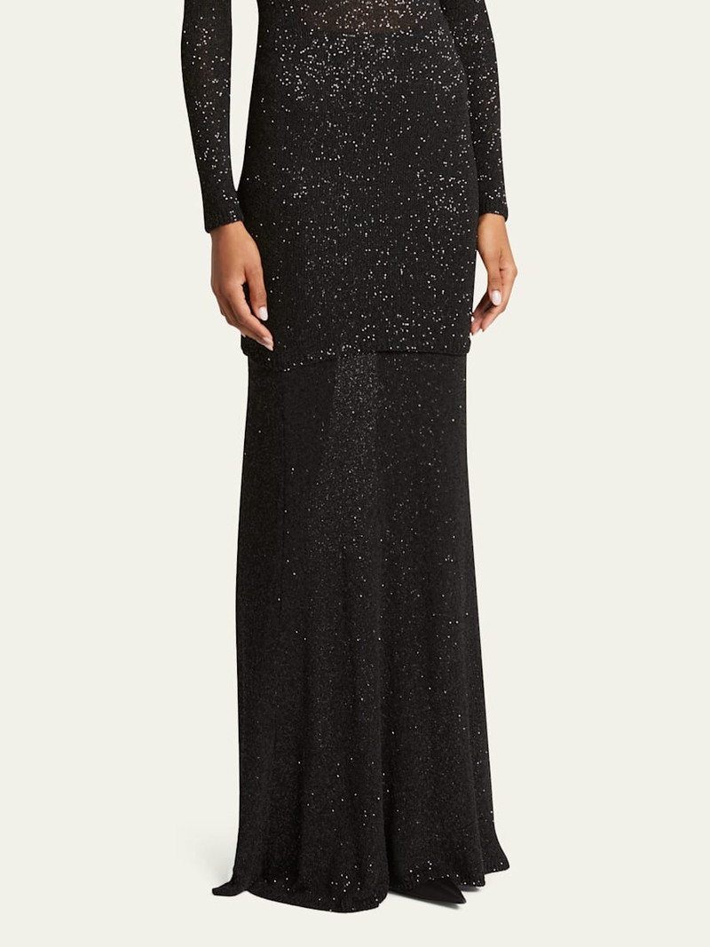 Sequined Knit Maxi Skirt 4