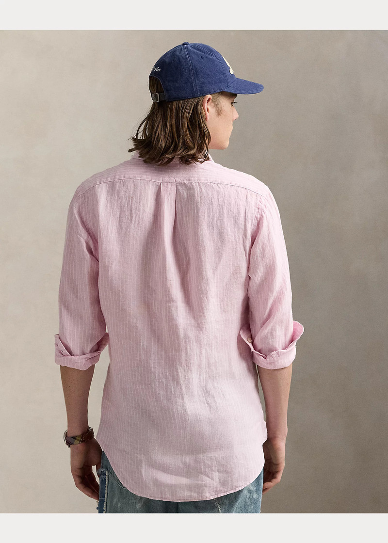 Classic Fit Striped Linen Shirt 4