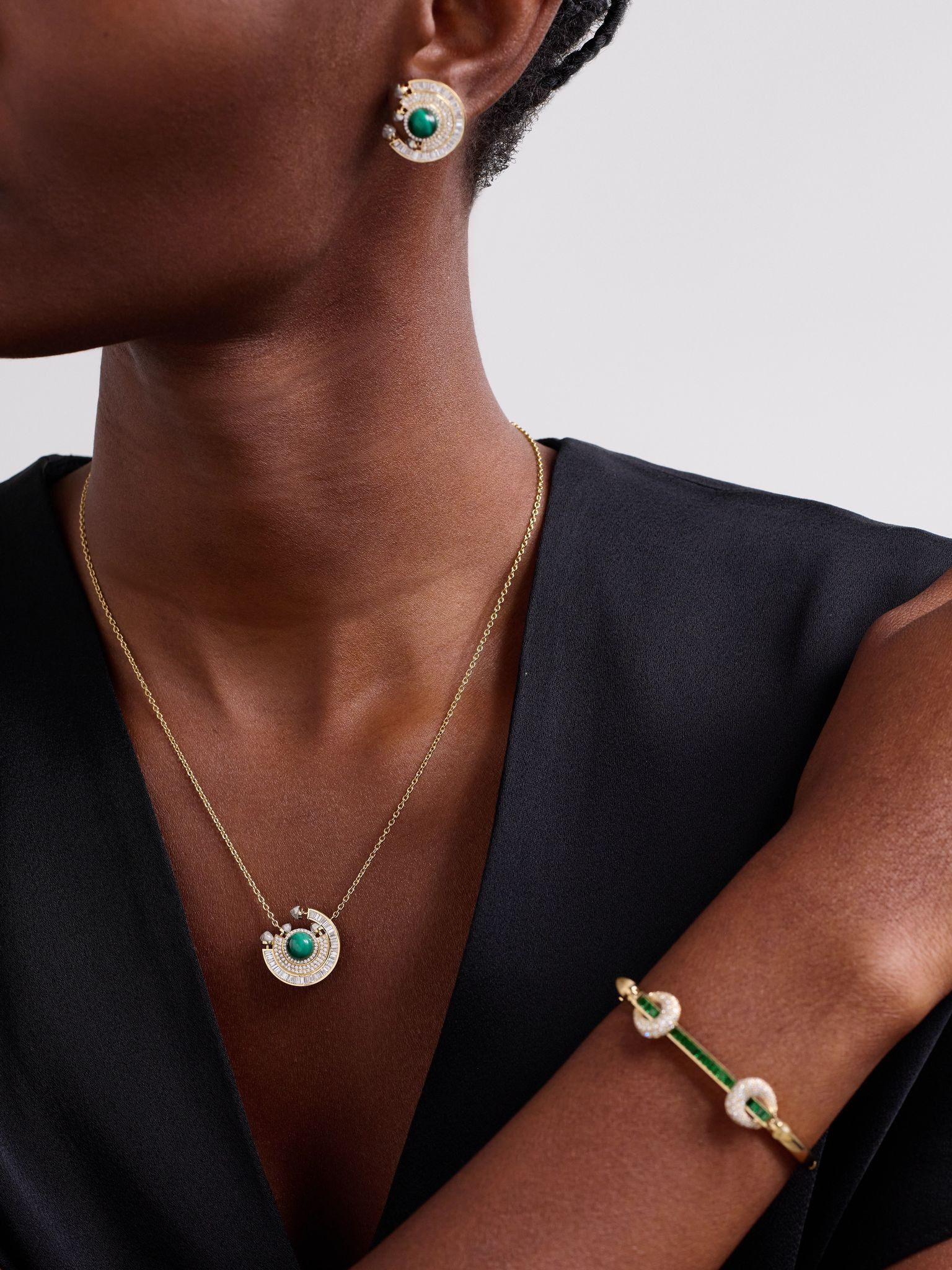 Chakra 18-karat gold multi-stone necklace Gold - 5