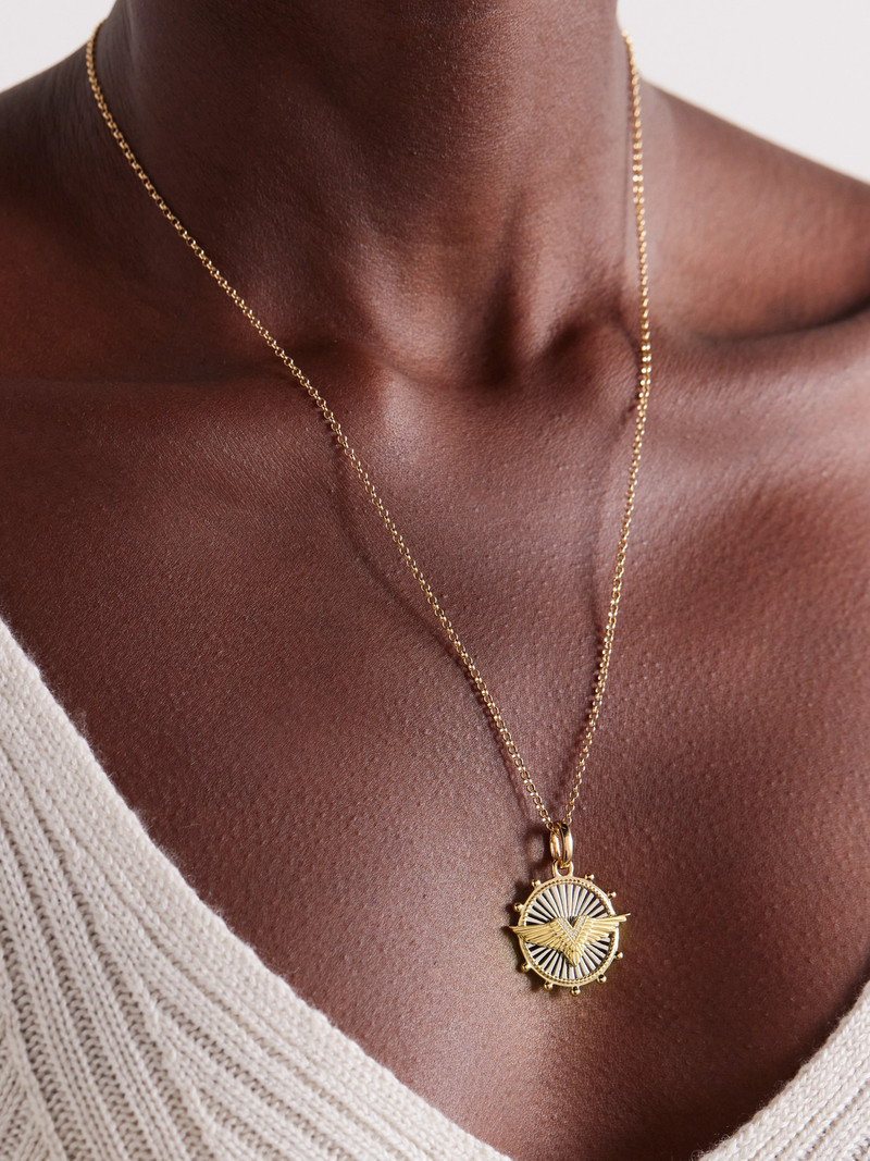 FOUNDRAE Passion Medium 18-karat Yellow And White Gold Diamond Pendant outlook