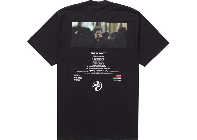 Supreme Supreme PiL Live In Tokyo Tee Black outlook
