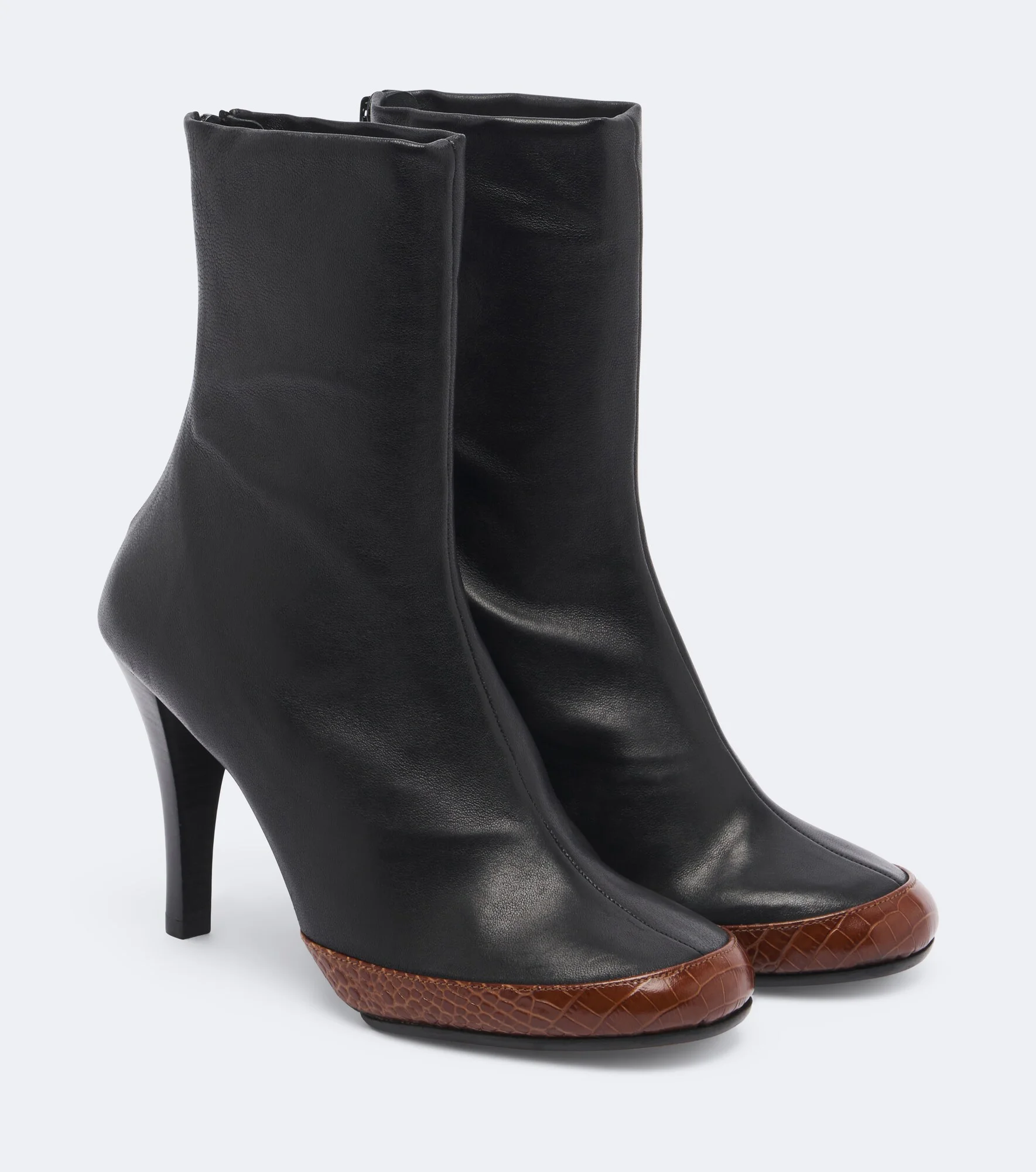 Luna croc-effect leather ankle boots - 1