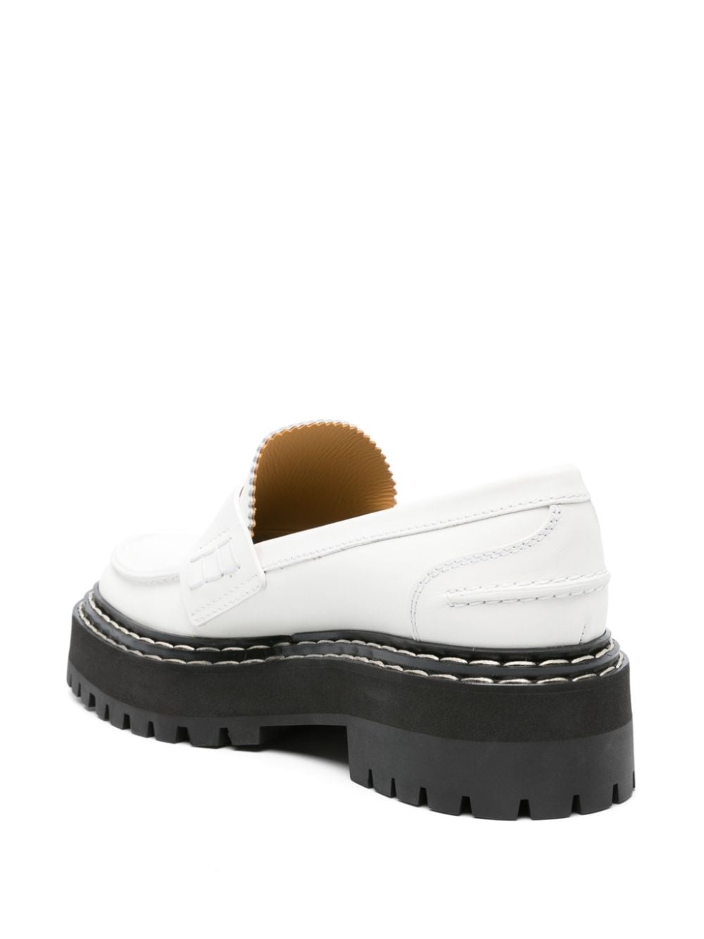 contrast-stitch penny-slot leather loafers - 3