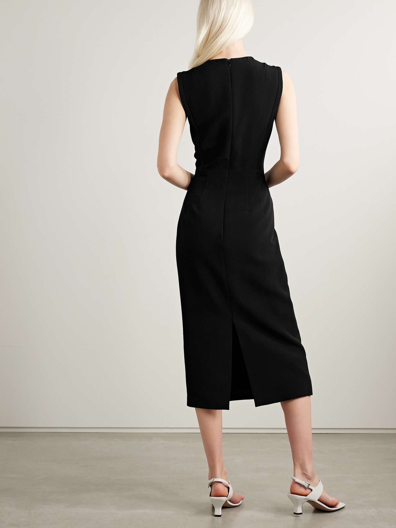 Cappia embellished crepe midi dress Black - 4