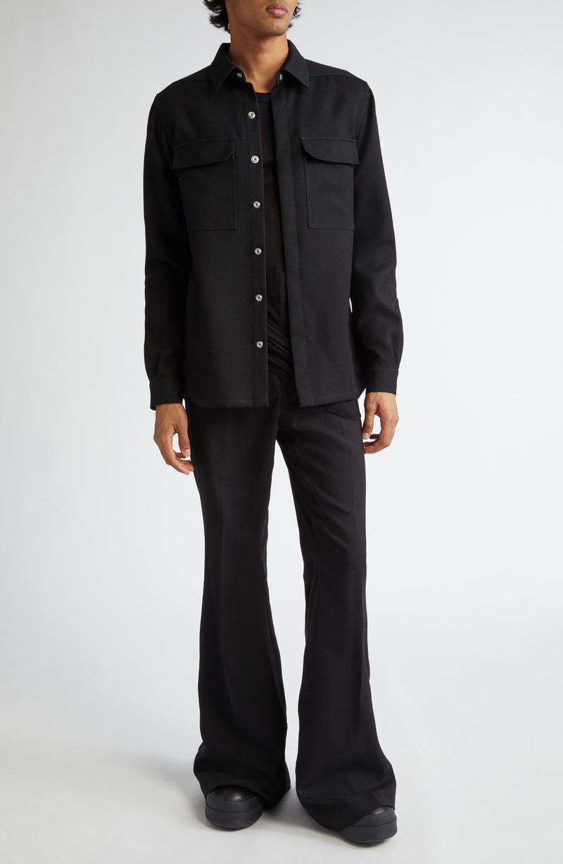 Rick Owens Rick Owens Wool Button-Up Shirt in Black at Nordstrom outlook