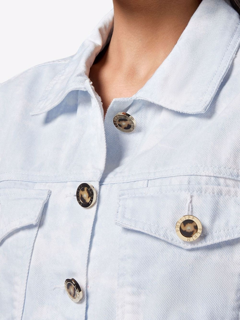 bleach-effect denim vest 5